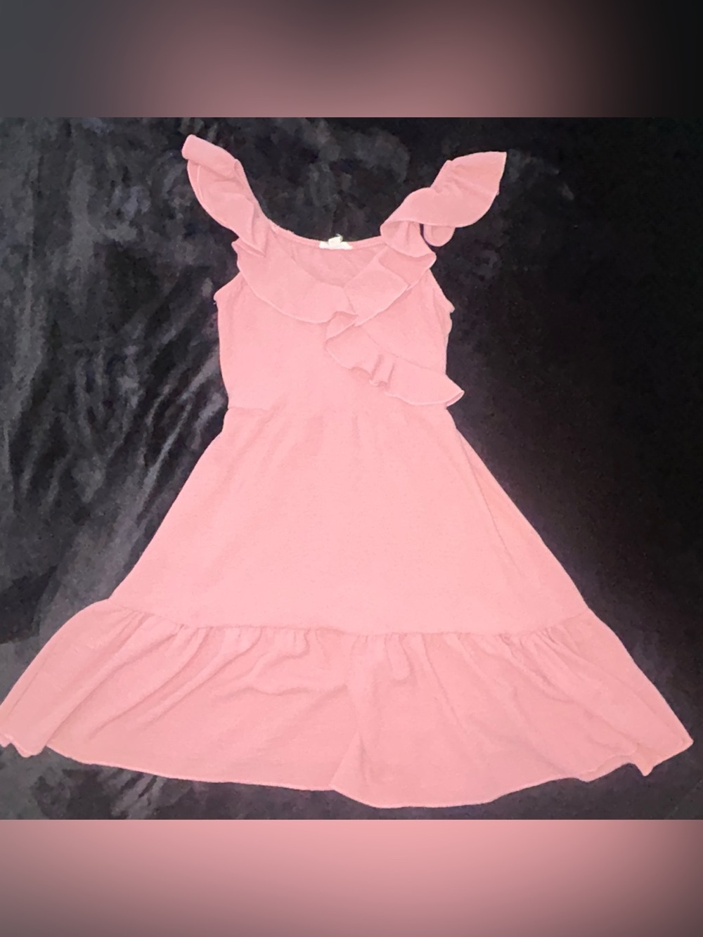 See You Monday Pink Ruffle Tank Dress
